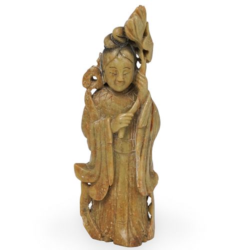 CHINESE CARVED SOAPSTONE STATUEDESCRIPTION  390fb5