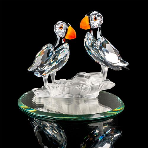 SWAROVSKI CRYSTAL FIGURE PUFFINS 39100b