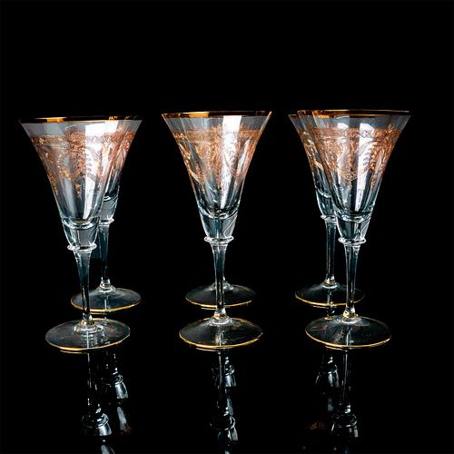 6PC DUKA GOLD RIMMED CHAMPAGNE GLASSESSet