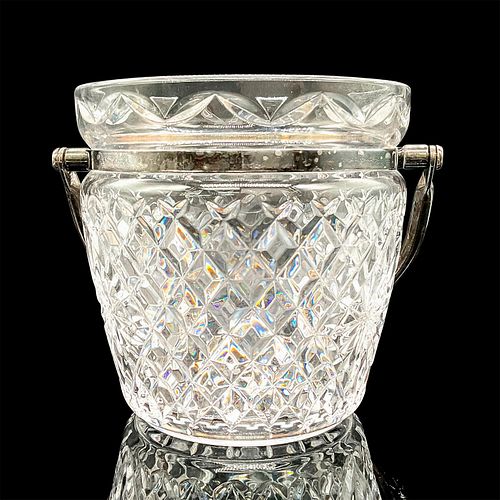 WATERFORD CRYSTAL ICE BUCKET WITH SILVERPLATED