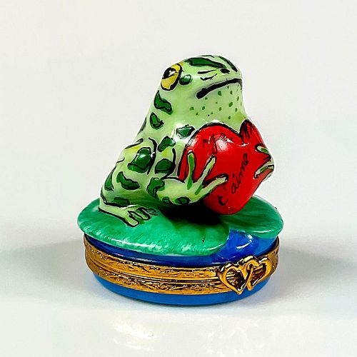 LIMOGES PORCELAIN CHARM BOX, FROG