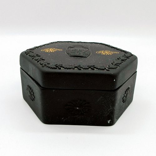 WEDGWOOD BLACK BASALT LIDDED TRINKET