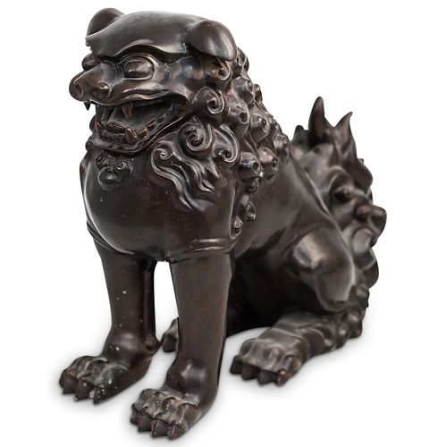 CHINESE MIXED METAL FOO DOG SCULPTUREDESCRIPTION: