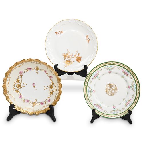 (3 PCS) ANTIQUE LIMOGES PORCELAIN SERVING