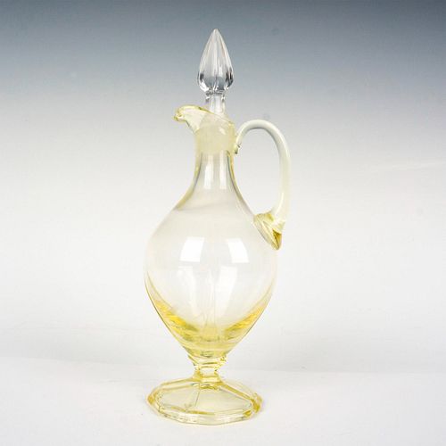 YELLOW GLASS DECANTER WITH GLASS STOPPERTransparent