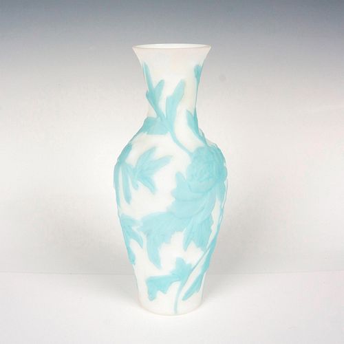 CONSOLIDATED PHOENIX GLASS VASE, PEONIESArt