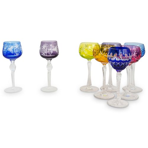 (8PC) BOHEMIAN CRYSTAL CUT STEMWAREDESCRIPTION: