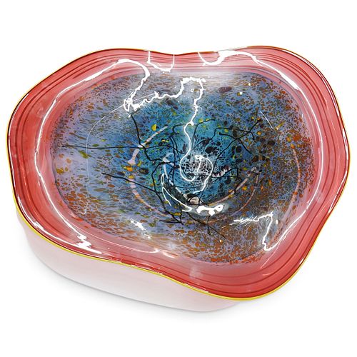 DALE CHIHULY STYLE BLOW GLASS PLATEDESCRIPTION  38eb43