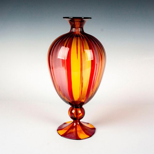 MURANO ART GLASS FOOTED VASE CANEA 38eb4a