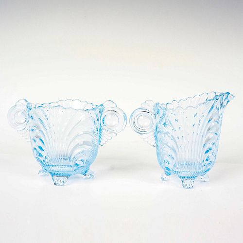 2PC CAMBRIDGE GLASS CREAMER AND SUGAR