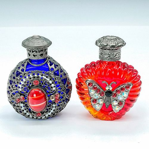 PAIR OF BOHEMIAN FILIGREE PERFUME 38ebb4