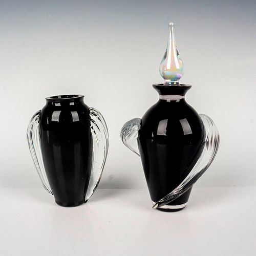 2PC ITALIAN ART GLASS VASE PERFUME 38ebca