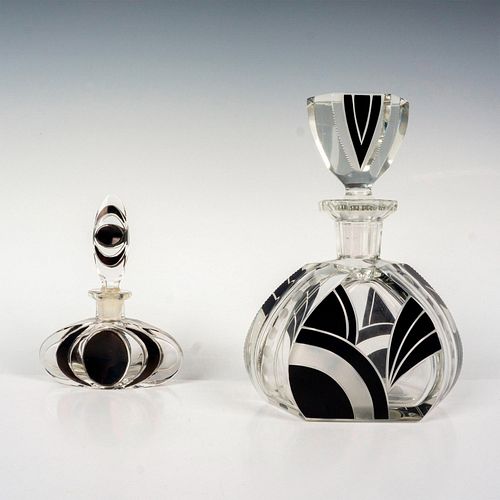 2PC CZECH GLASS PERFUME BOTTLESA 38ebcb