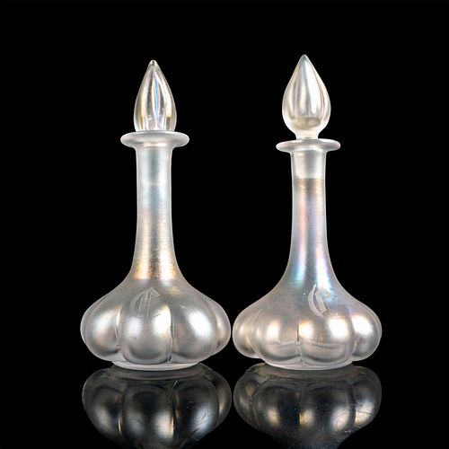 PAIR OF GLASS PERFUME BOTTLES WITH 38ebd2