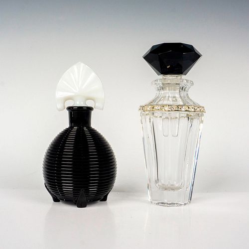 2PC VINTAGE CZECHOSLOVAKIAN GLASS PERFUME