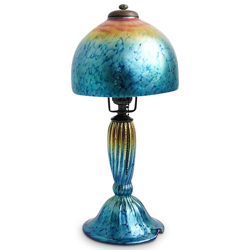 L.C.T. FAVRILE GLASS TIFFANY LAMPDESCRIPTION: