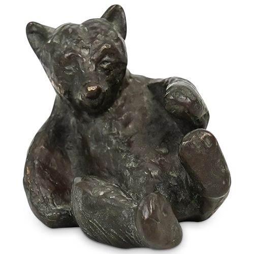 SIGNED "G.M" BRONZE BEAR SCULPTUREDESCRIPTION: