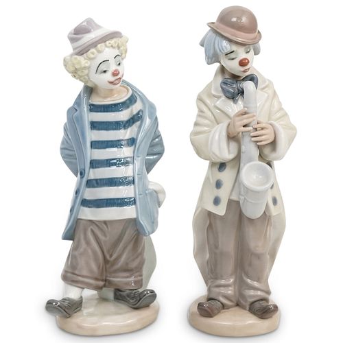  2 PC LLADRO PORCELAIN CLOWN FIGURINE 38edc9