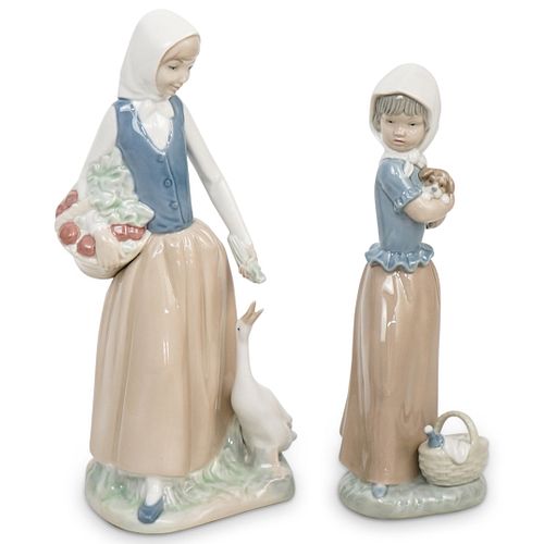  2 PC LLADRO NAO PORCELAIN GROUPINGDESCRIPTION  38edcc