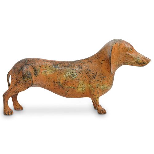 CAST METAL DOG SCULPTUREDESCRIPTION: