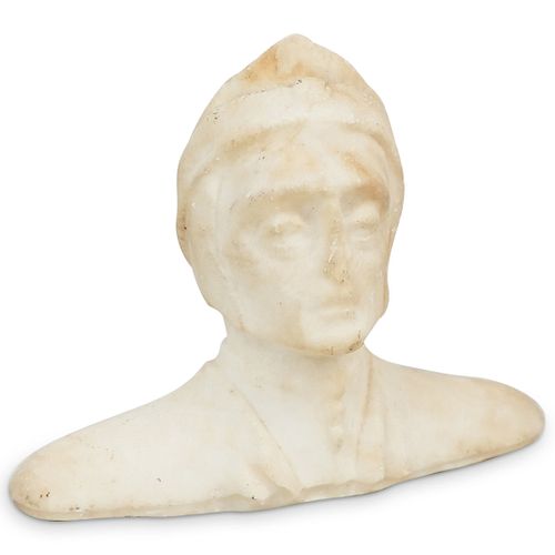 ITALIAN SIGNED MARBLE BUST OF DANTE
