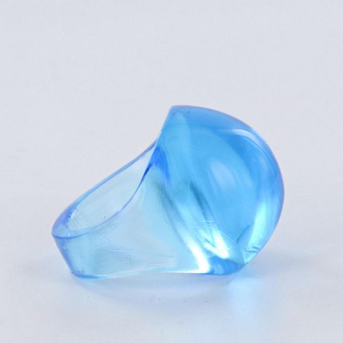 LALIQUE LIGHT BLUE CRYSTAL CABOCHON