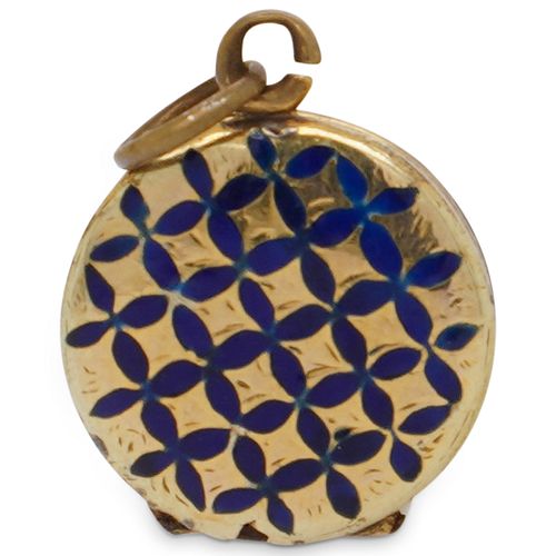 ANTIQUE GOLD FILLED AND ENAMEL