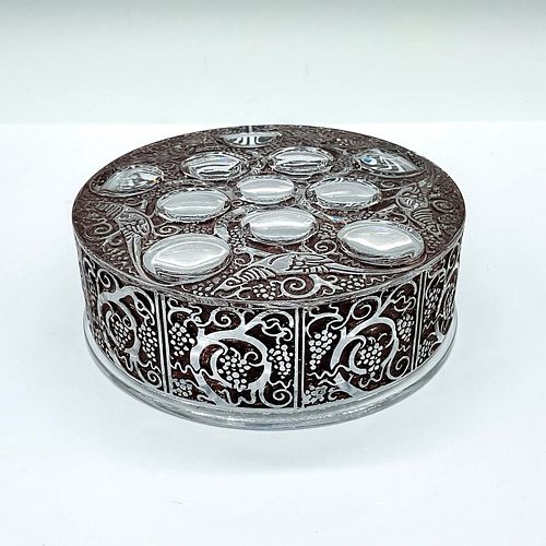 LALIQUE CRYSTAL ROUND COVERED BOX  38eebc