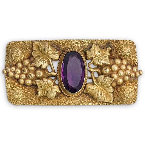 ART NOUVEAU GOLD FILLED AND AMETHYST