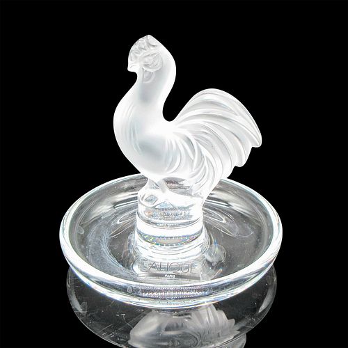 LALIQUE CRYSTAL ROOSTER RING TRAYClear 38eed7