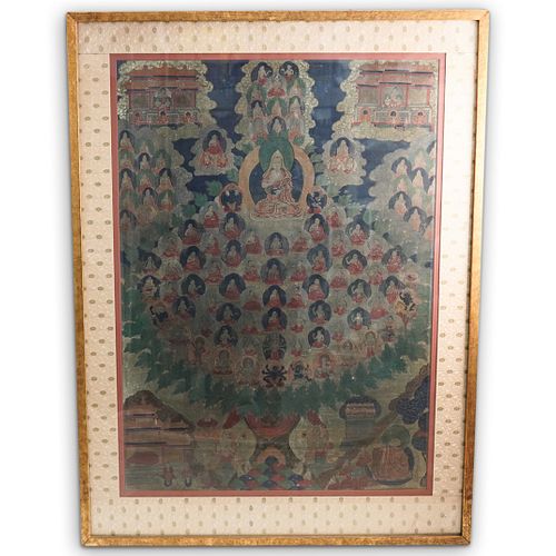 TIBETAN THANGKA PAINTINGDESCRIPTION  38ef65