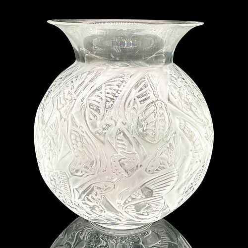 LALIQUE CRYSTAL VASE, NYMPHALEA clear