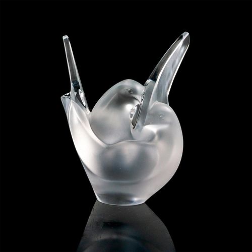 LALIQUE CRYSTAL VASE WITH FROG  38ef95