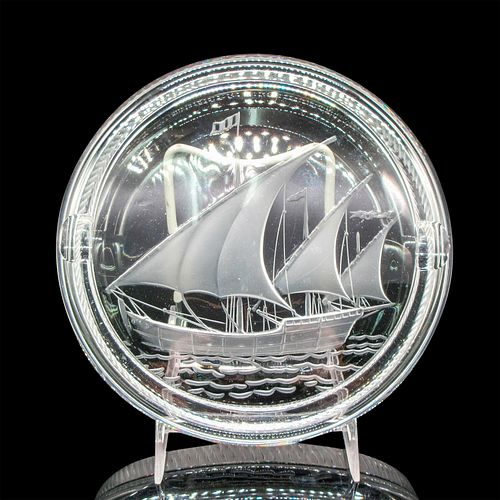 LALIQUE CRYSTAL ASHTRAY SANTA 38efcc