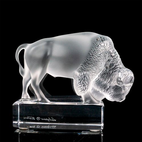 LALIQUE CRYSTAL PAPERWEIGHT BISONA 38f00d