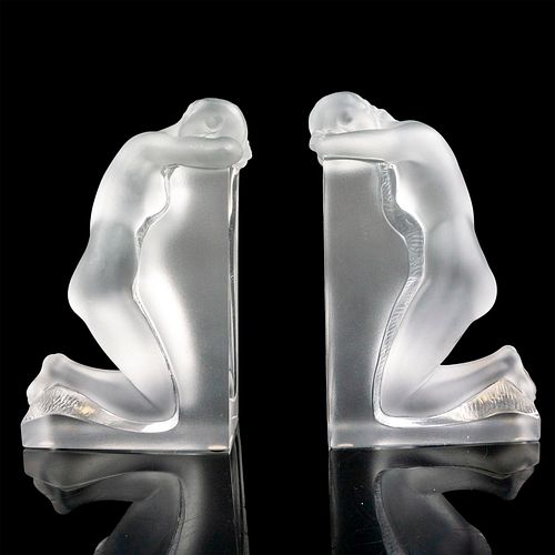 PAIR OF LALIQUE CRYSTAL BOOKENDS  38f005