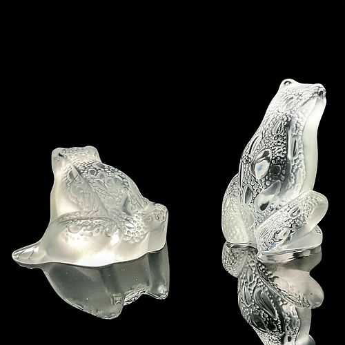 2PC LALIQUE CRYSTAL FIGURES, SMALL