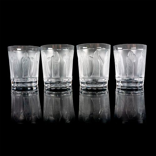 4PC LALIQUE LOWBALL GLASSES FEMMES 38f054