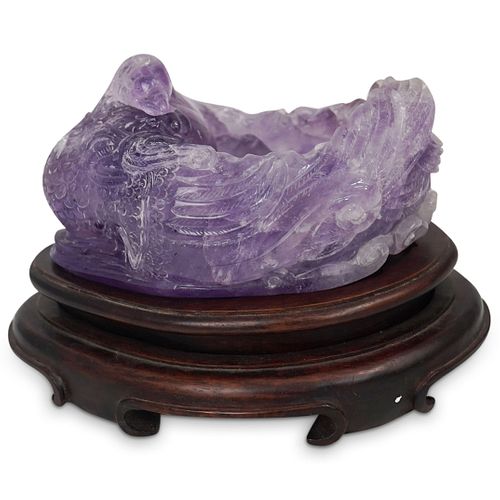 CHINESE CARVED AMETHYST PHOENIX