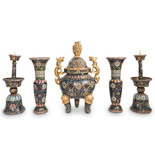 (5 PC) QIANLONG CHINESE CLOISONNE