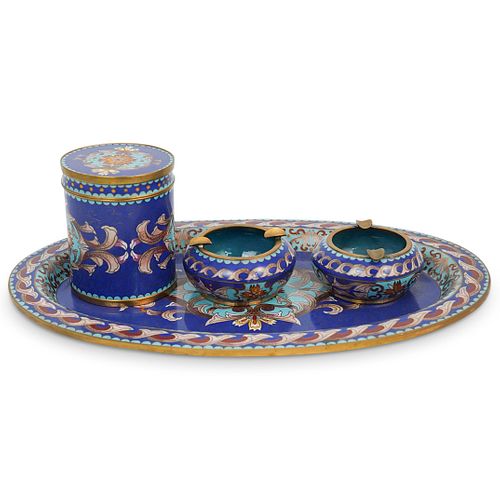 CHINESE CLOISONNE SMOKERS SETDESCRIPTION: