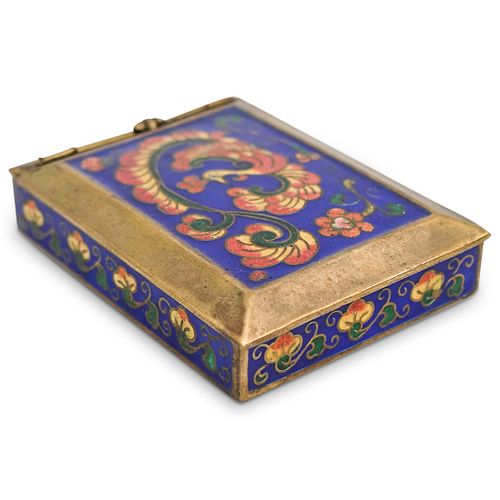 ENAMELED BRASS CHINESE LIDDED BOXDESCRIPTION  38f28b