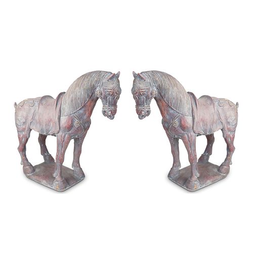 PAIR OF TANG STYLE HORSESDESCRIPTION: