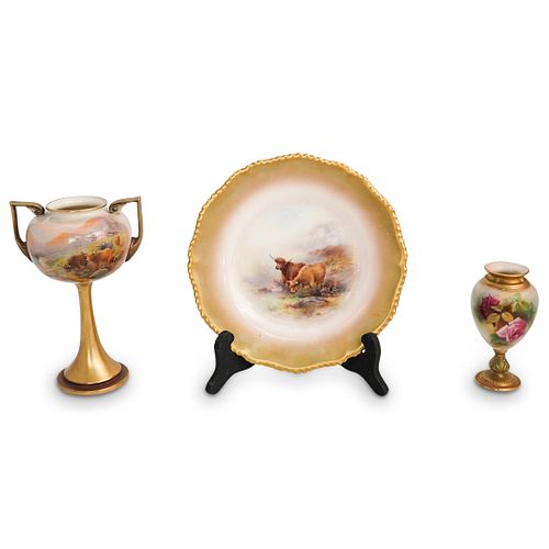  3 PC ROYAL WORCESTER PORCELAIN 38f2a1