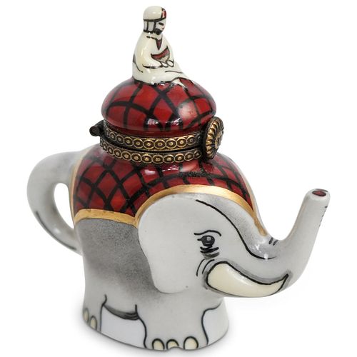 LIMOGES INDIAN ELEPHANT WITH MAN  38f2b3