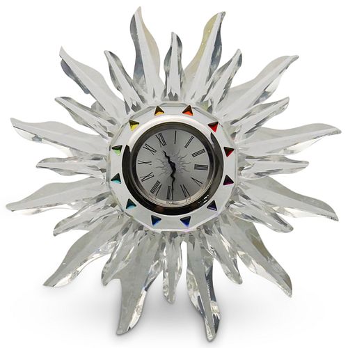 SWAROVSKI SOLARIS CRYSTAL DESK CLOCKDESCRIPTION: