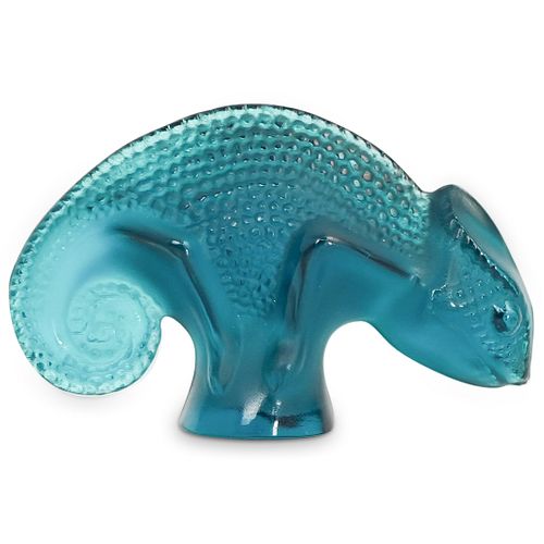 LALIQUE CRYSTAL CHAMELEON FIGURINEDESCRIPTION: