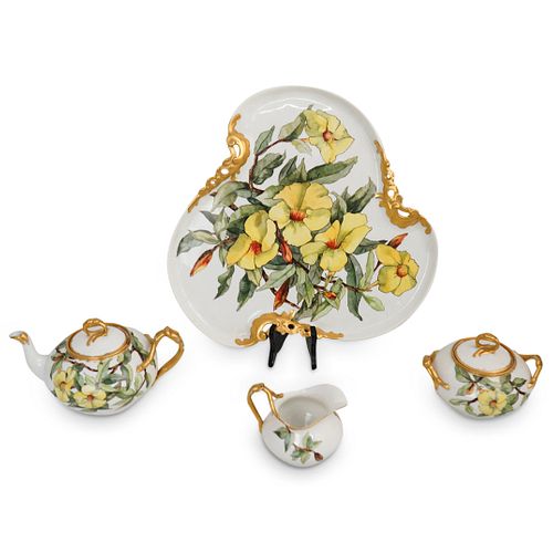  4 PC J P LIMOGES PORCELAIN TEA 38f2e6