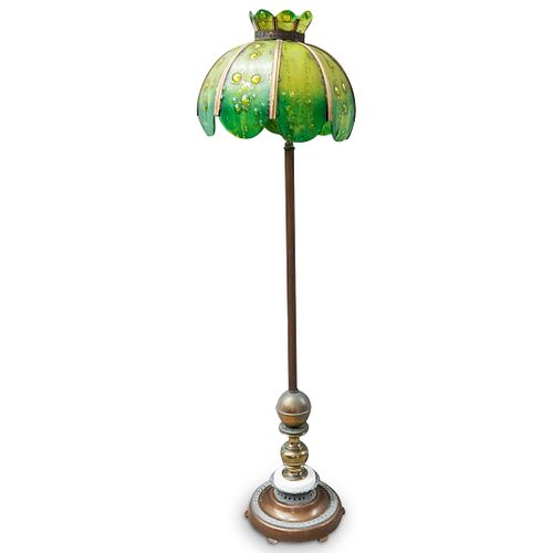 ART NOUVEAU GREEN GLASS FLOOR LAMPDESCRIPTION  38f2fe