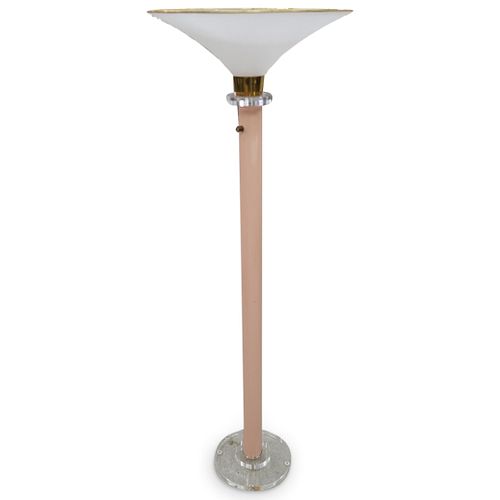 BAUER ACRYLIC AND BRASS FLOOR LAMPDESCRIPTION  38f413